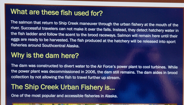 sign about fish and the dam